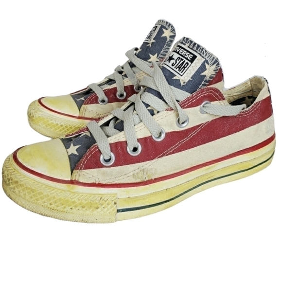 Converse Made to look dingy  American flag patriotic tennis shoes - Picture 3 of 10